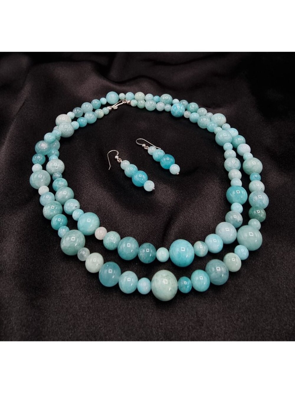 Jay King 925 Sterling Silver Russian Amazonite Necklace & Earrings Set